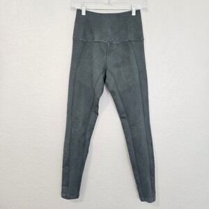 Avocado S Womens Moto‎ Leggings Teal Mineral Wash High Rise Athletic